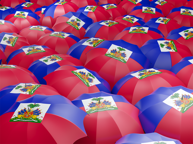 Флаг на зонтиках. Скачать флаг. Гаити