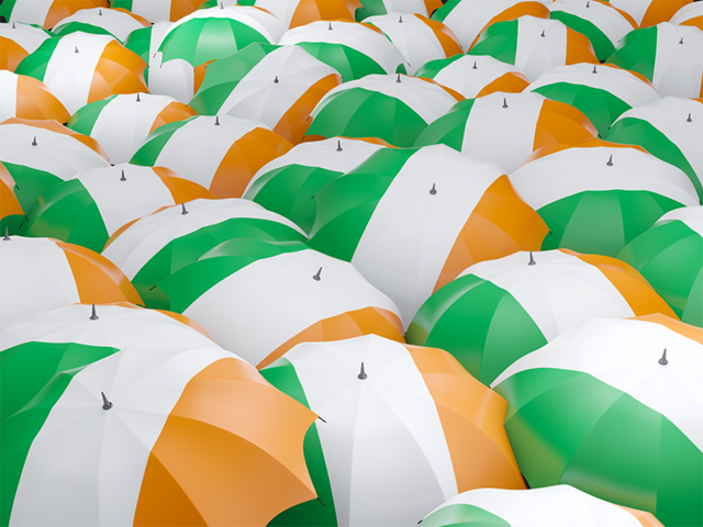 Flag on umbrellas. Download flag icon of Ireland at PNG format