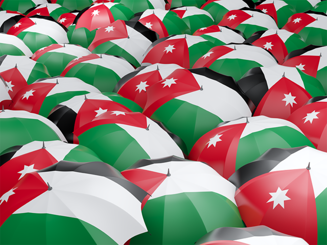 Флаг на зонтиках. Скачать флаг. Иордания
