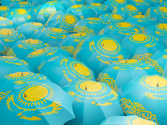 Flag on umbrellas. Download flag icon of Kazakhstan at PNG format