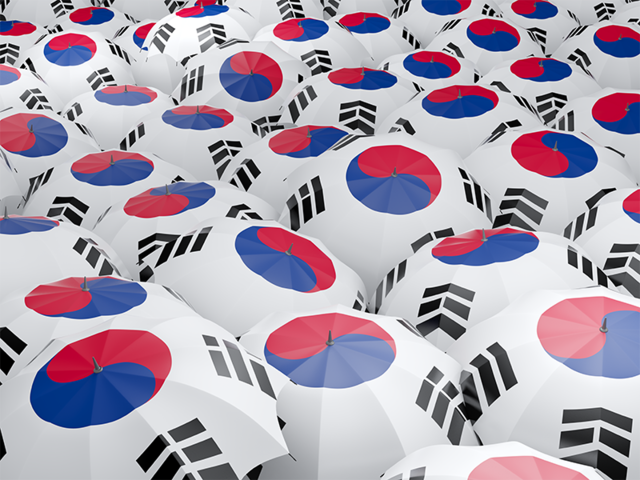 Flag on umbrellas. Download flag icon of South Korea at PNG format