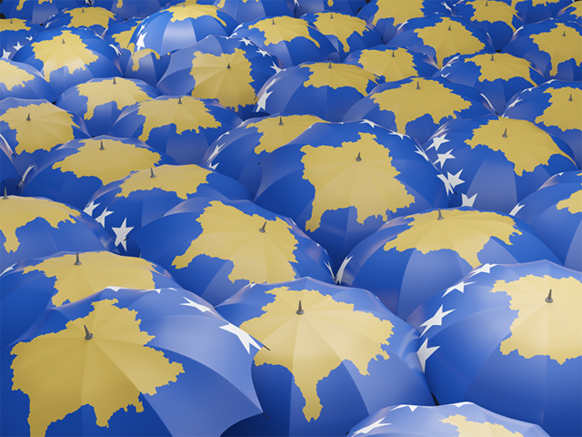 Flag on umbrellas. Download flag icon of Kosovo at PNG format