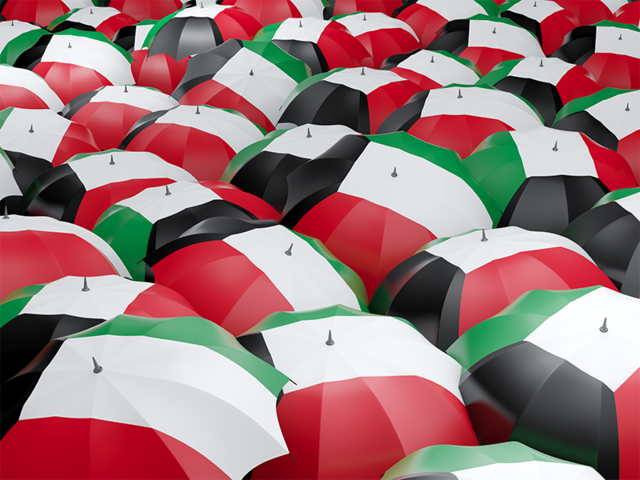 Flag on umbrellas. Download flag icon of Kuwait at PNG format