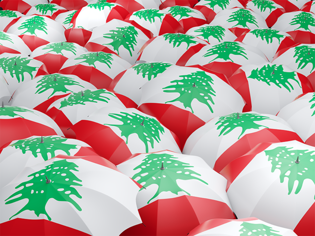 Флаг на зонтиках. Скачать флаг. Ливан