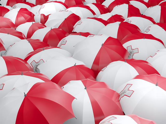 Flag on umbrellas. Download flag icon of Malta at PNG format