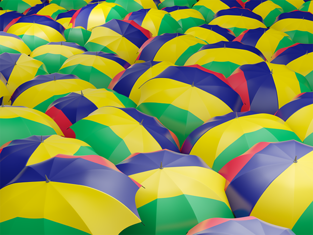 Flag on umbrellas. Download flag icon of Mauritius at PNG format