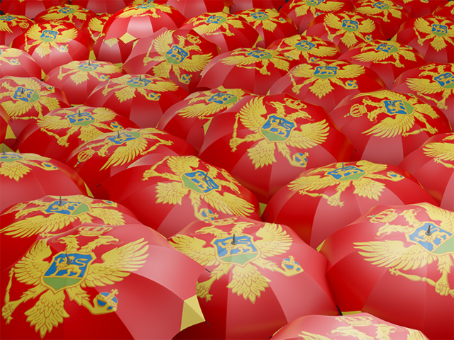 Flag on umbrellas. Download flag icon of Montenegro at PNG format