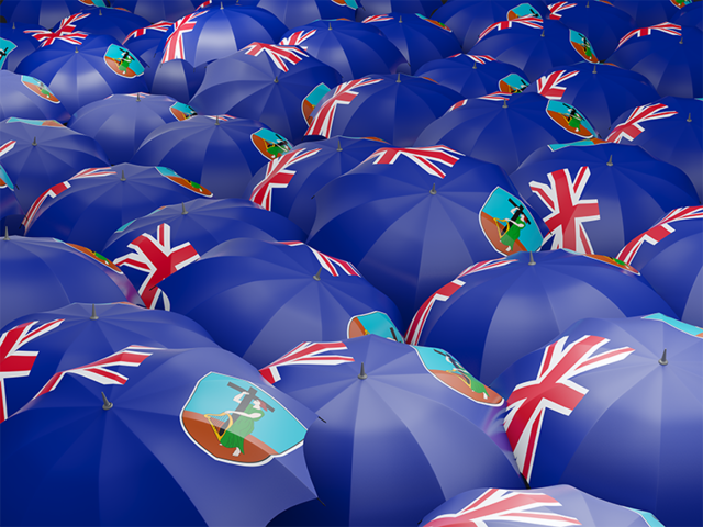 Flag on umbrellas. Download flag icon of Montserrat at PNG format