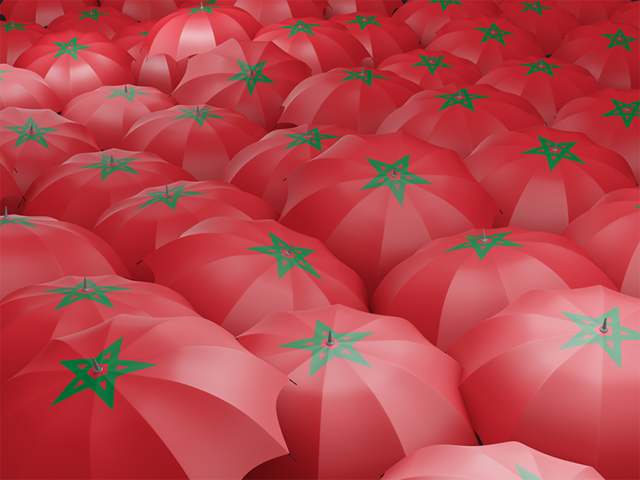Flag on umbrellas. Download flag icon of Morocco at PNG format