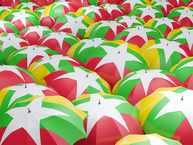 Flag on umbrellas. Download flag icon of Myanmar at PNG format
