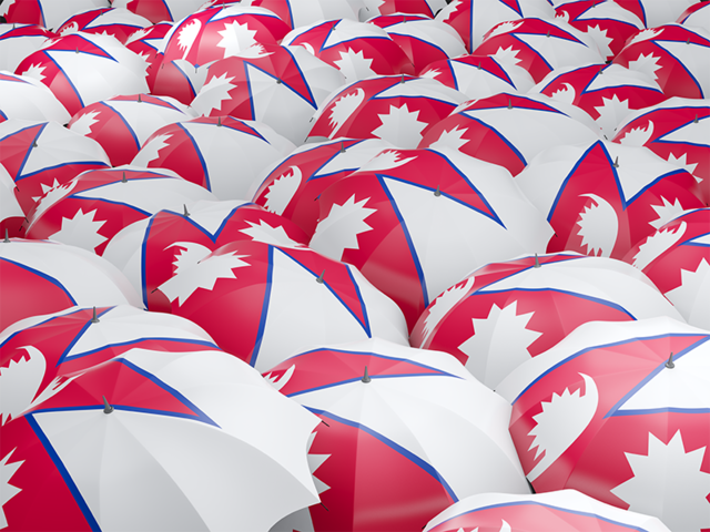 Flag on umbrellas. Download flag icon of Nepal at PNG format