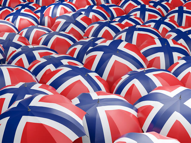 Флаг на зонтиках. Скачать флаг. Норвегия