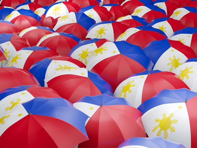 Флаг на зонтиках. Скачать флаг. Филиппины