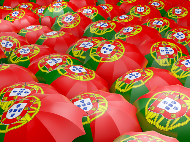 Флаг на зонтиках. Скачать флаг. Португалия
