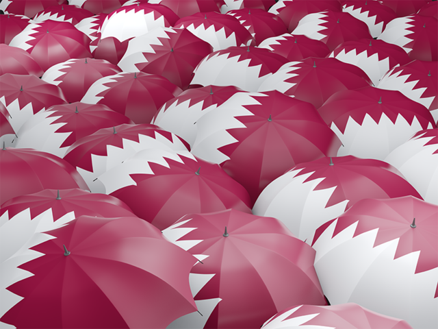 Flag on umbrellas. Download flag icon of Qatar at PNG format
