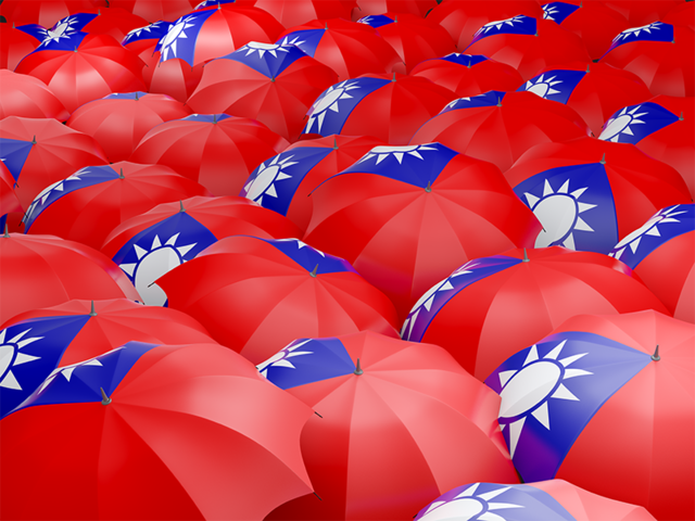 Флаг на зонтиках. Скачать флаг. Тайвань