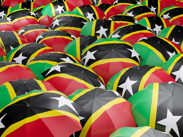 Flag on umbrellas. Download flag icon of Saint Kitts and Nevis at PNG format
