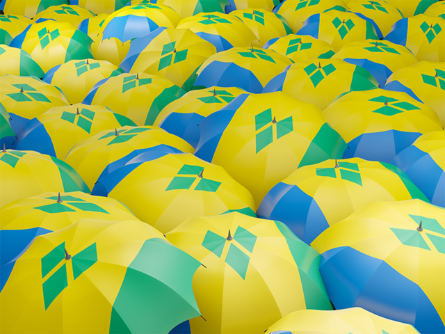 Flag on umbrellas. Download flag icon of Saint Vincent and the Grenadines at PNG format