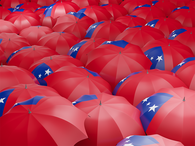 Flag on umbrellas. Download flag icon of Samoa at PNG format