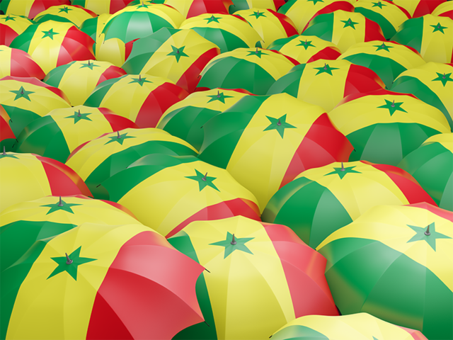 Флаг на зонтиках. Скачать флаг. Сенегал