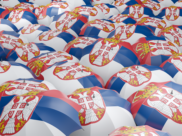 Flag on umbrellas. Download flag icon of Serbia at PNG format