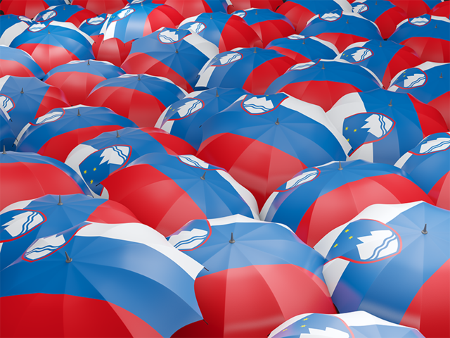 Флаг на зонтиках. Скачать флаг. Словения