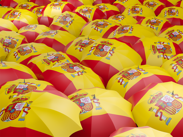 Flag on umbrellas. Download flag icon of Spain at PNG format