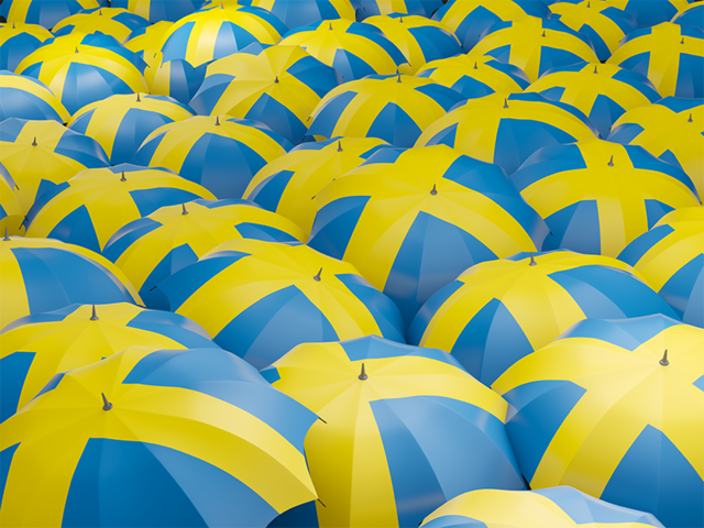 Flag on umbrellas. Download flag icon of Sweden at PNG format
