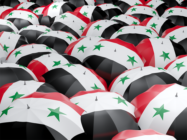 Флаг на зонтиках. Скачать флаг. Сирия