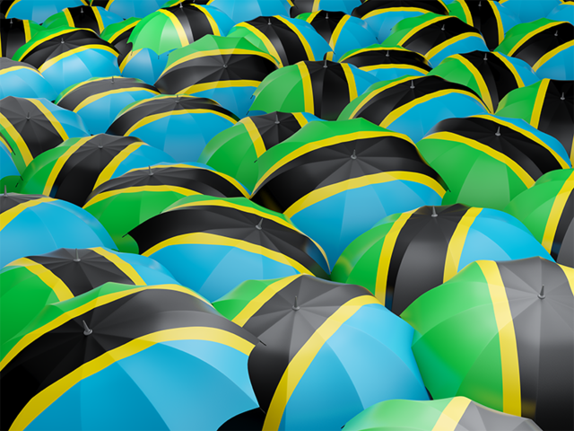 Flag on umbrellas. Download flag icon of Tanzania at PNG format