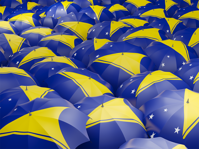 Flag on umbrellas. Download flag icon of Tokelau at PNG format