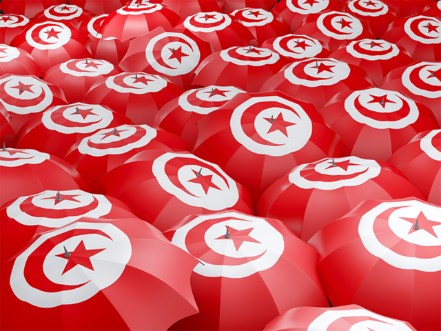 Флаг на зонтиках. Скачать флаг. Тунис