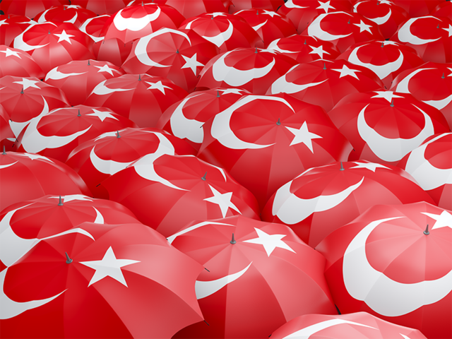 Флаг на зонтиках. Скачать флаг. Турция