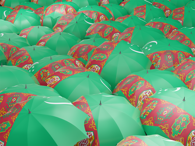 Flag on umbrellas. Download flag icon of Turkmenistan at PNG format