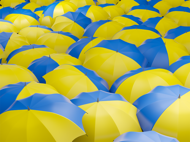 Flag on umbrellas. Download flag icon of Ukraine at PNG format