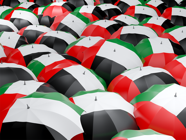 Флаг на зонтиках. Скачать флаг. Объединённые Арабские Эмираты