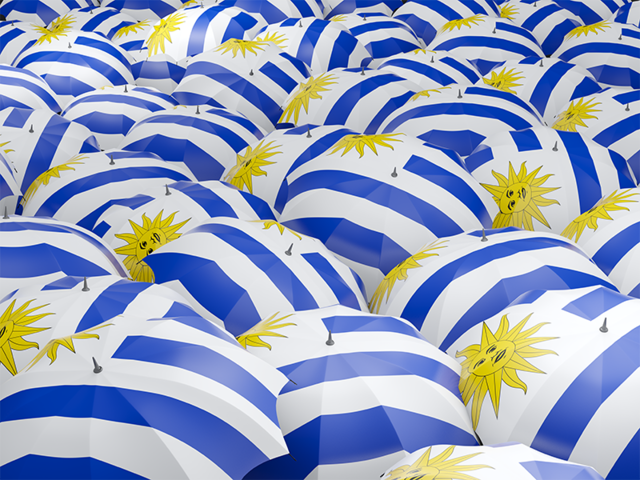Флаг на зонтиках. Скачать флаг. Уругвай