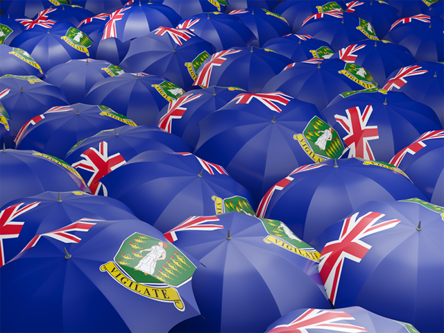 Флаг на зонтиках. Скачать флаг. Британские Виргинские острова