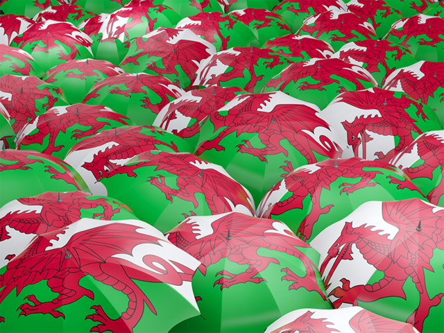 Flag on umbrellas. Download flag icon of Wales at PNG format
