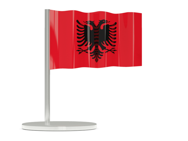 Флажок-булавка. Скачать флаг. Албания