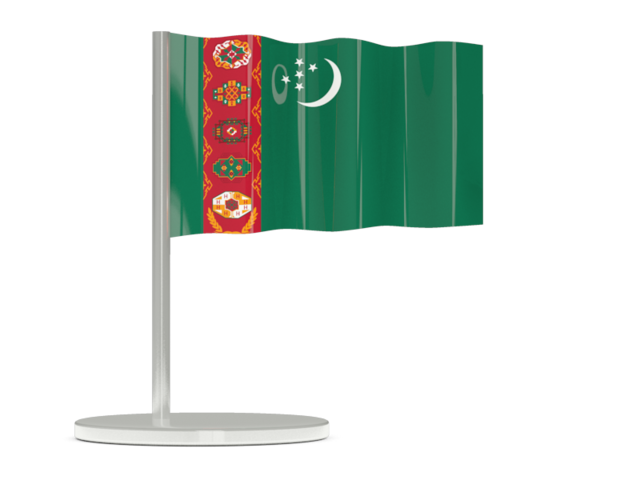 Flag pin. Download flag icon of Turkmenistan at PNG format