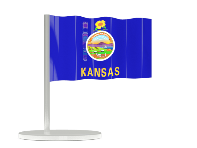 Flag pin. Download flag icon of Kansas