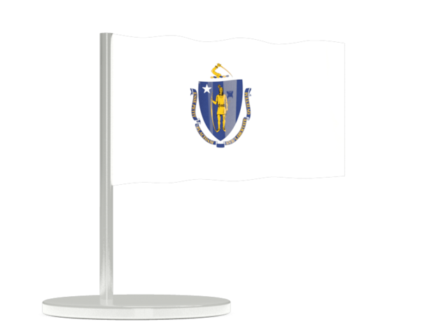 Флажок-булавка. Загрузить иконку флага штата Массачусетс