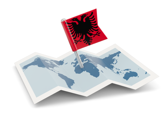 Флажок с картой. Скачать флаг. Албания