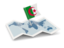 Algeria. Flag pin with map. Download icon.