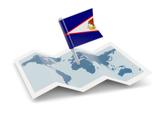 Флажок с картой. Скачать флаг. Американское Самоа