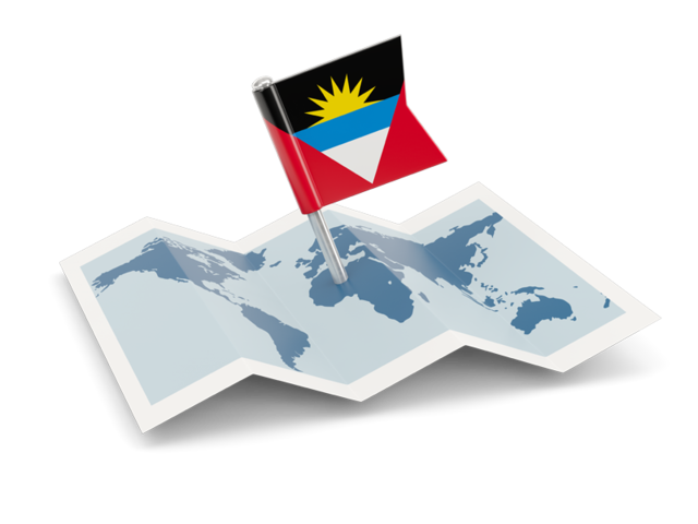 Flag pin with map. Download flag icon of Antigua and Barbuda at PNG format