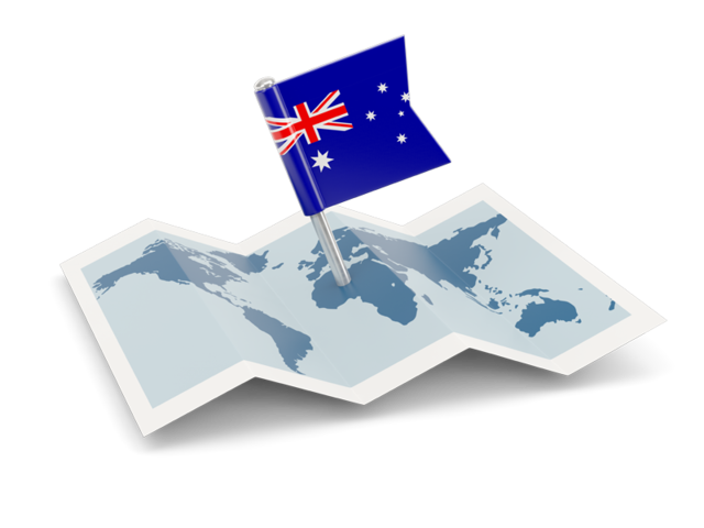 Флажок с картой. Скачать флаг. Австралийский Союз