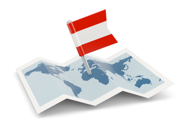 Flag pin with map. Download flag icon of Austria at PNG format