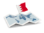 Bahrain. Flag pin with map. Download icon.